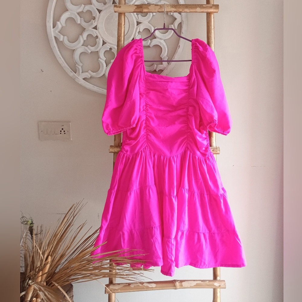 Hot Pink Skater Dress - Picture 4 of 12